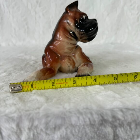 Vintage Boxer Dog Figure Ceramic Porcelain Laying Down - Picture 8 of 9